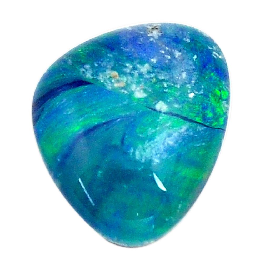 Natural 5.10cts australian opal triplet blue 14x11mm fancy loose gemstone s13682