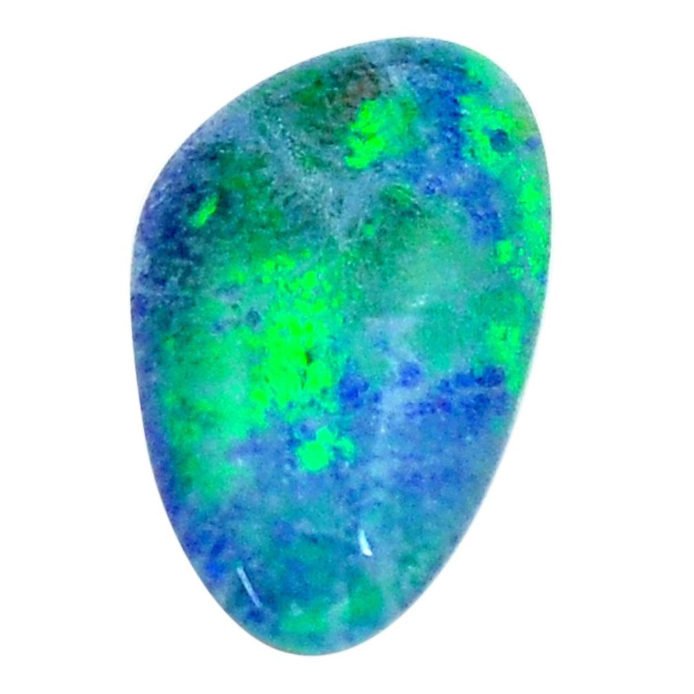 Natural 4.05cts australian opal triplet blue 15x8.5 mm loose gemstone s13685