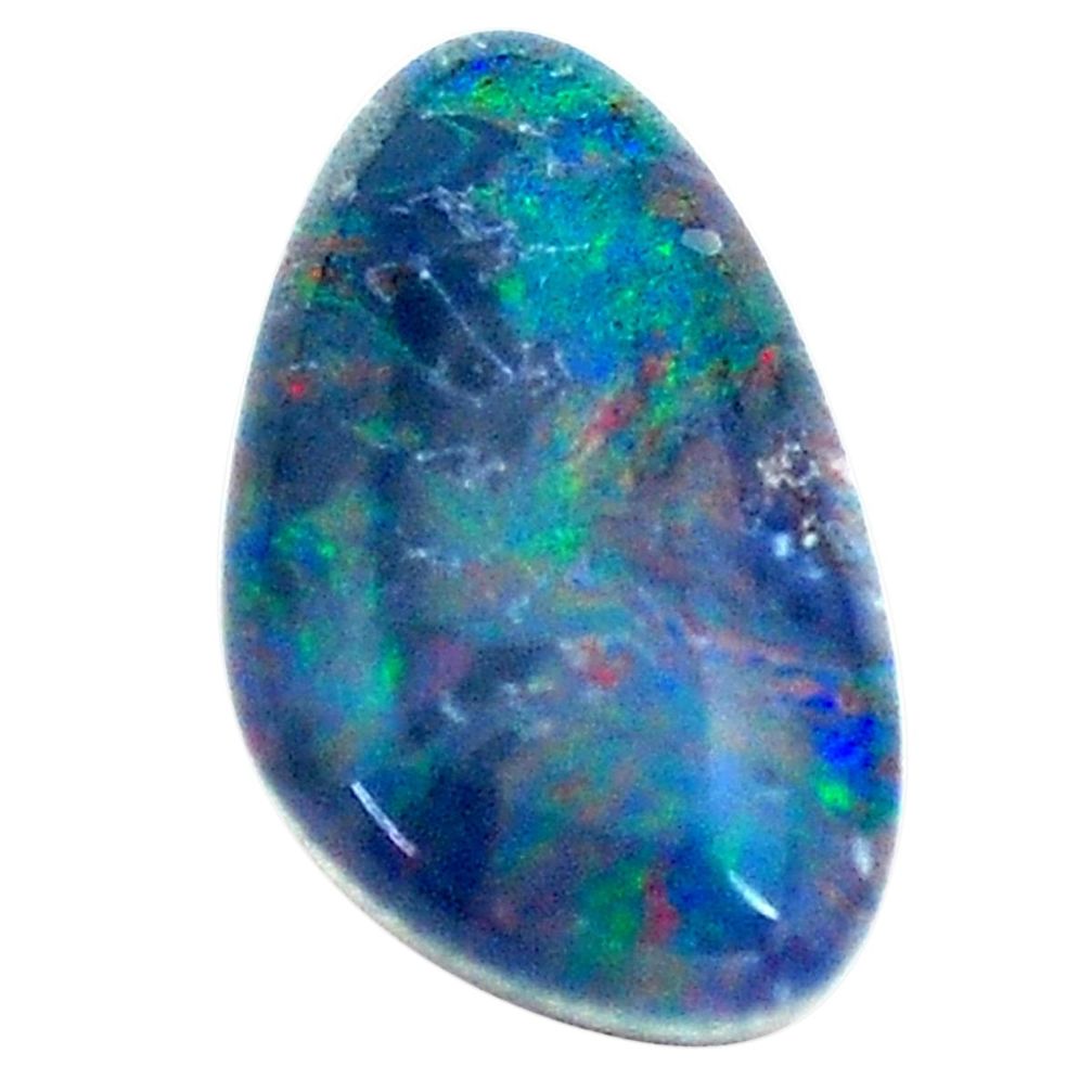 Natural 5.10cts australian opal triplet blue 16x9 mm fancy loose gemstone s13694