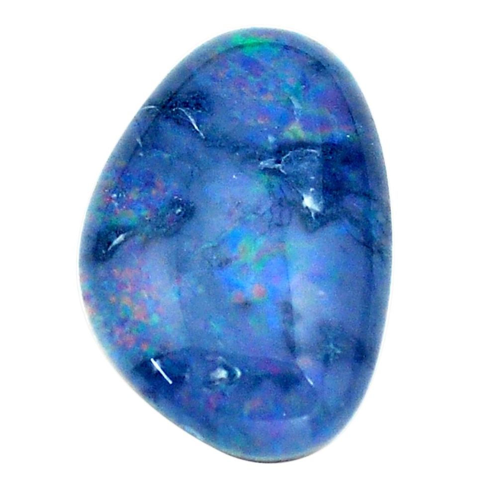 Natural 7.35cts australian opal triplet blue 18.5x12 mm loose gemstone s13738