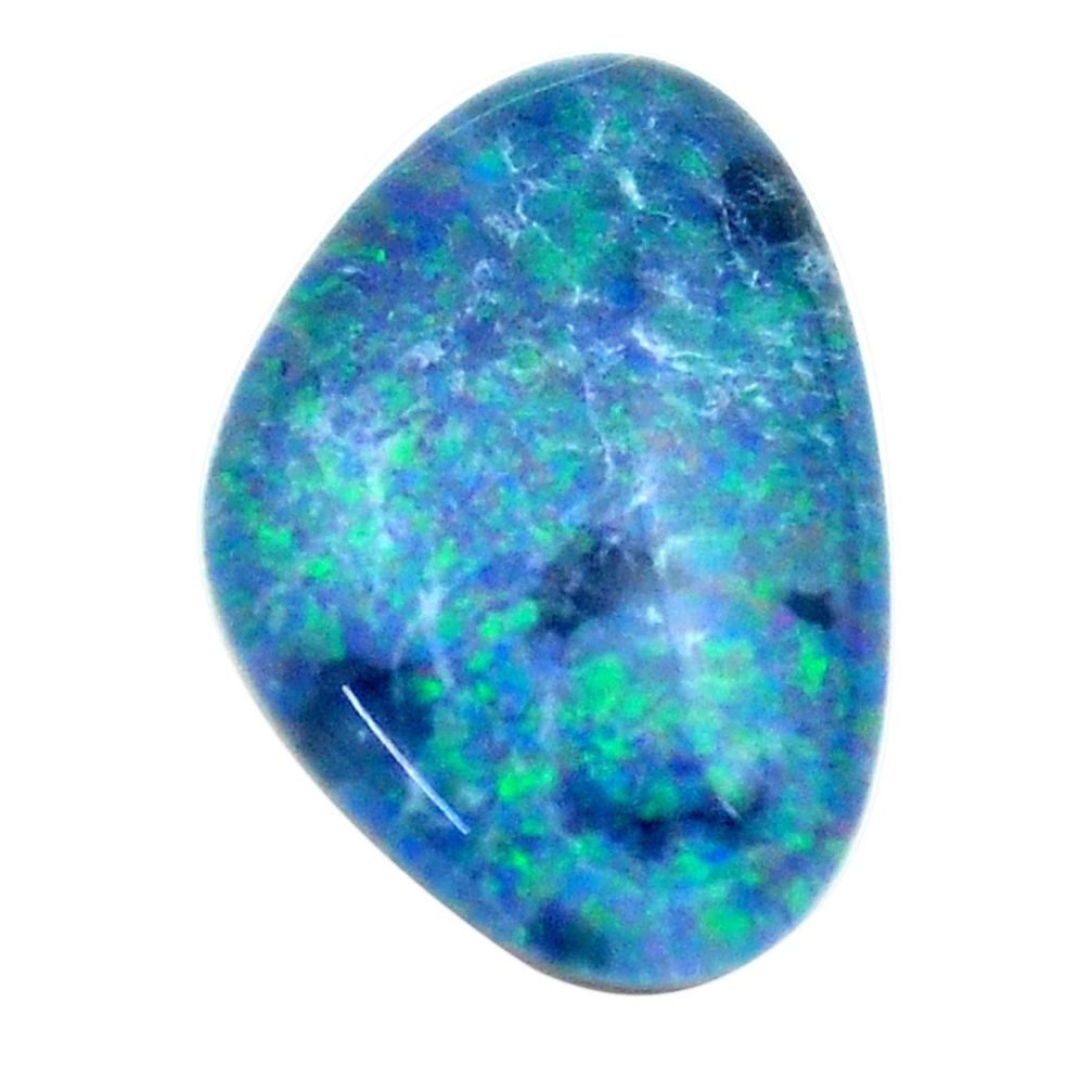Natural 7.40cts australian opal triplet blue 18x12 mm loose gemstone s13724
