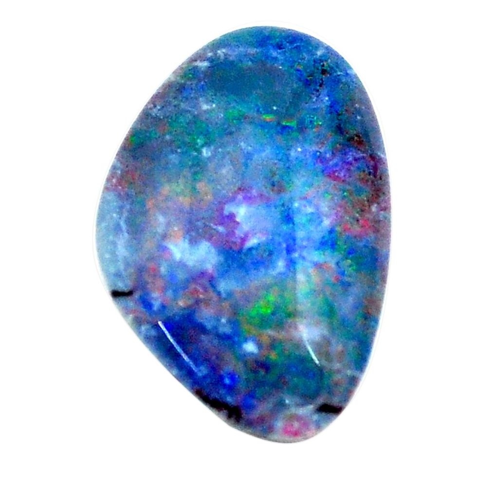 Natural 7.15cts australian opal triplet blue 18x12 mm loose gemstone s13728