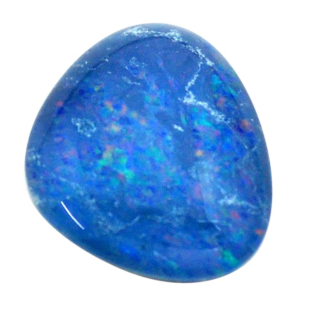 Natural 9.45cts australian opal triplet blue 18x15mm fancy loose gemstone s13752