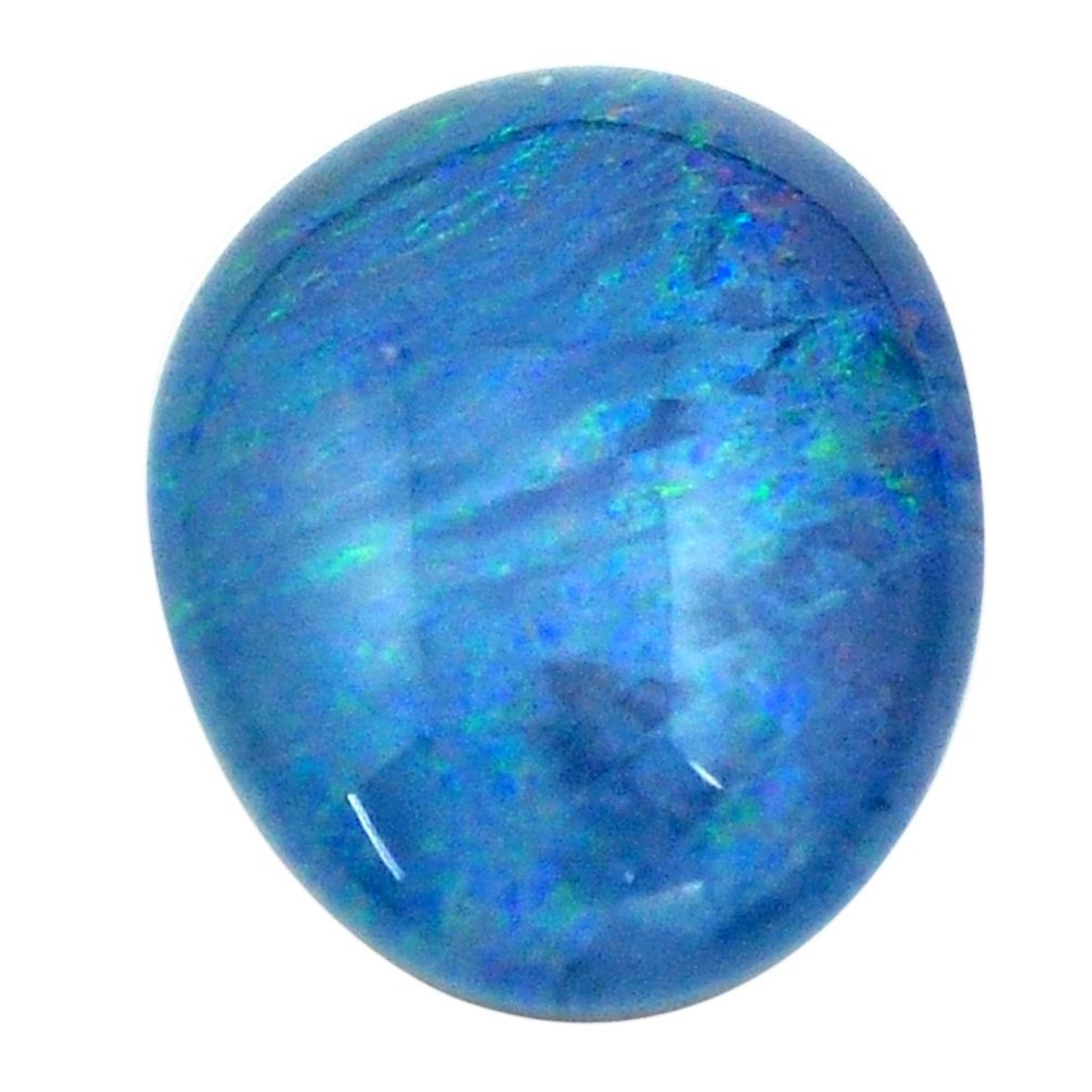 Natural 9.45cts australian opal triplet blue 18x14mm fancy loose gemstone s13754