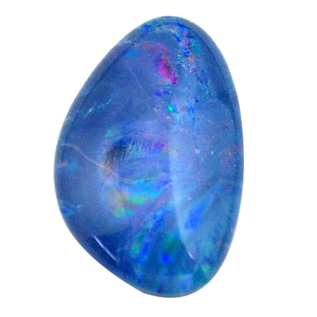 Natural 7.35cts australian opal triplet blue 20x11mm fancy loose gemstone s13756