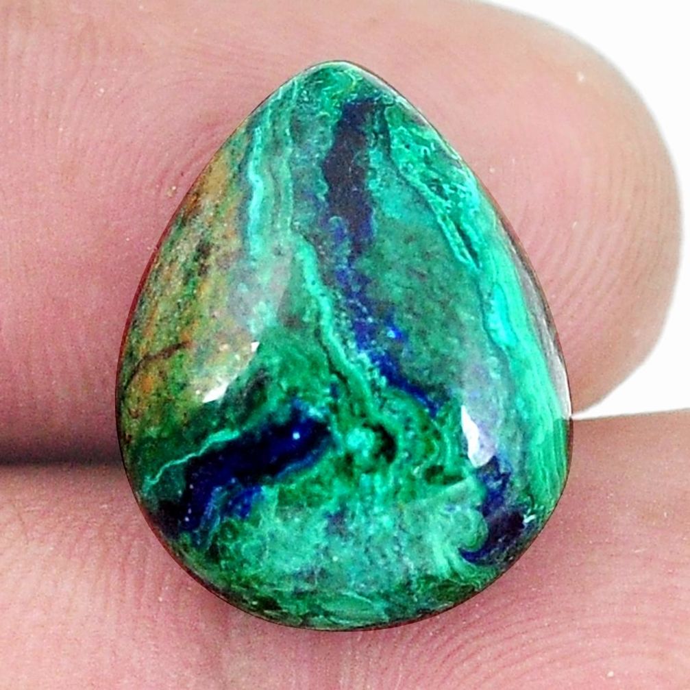 Natural 14.45cts azurite malachite green 17x13.5 mm pear loose gemstone s11258