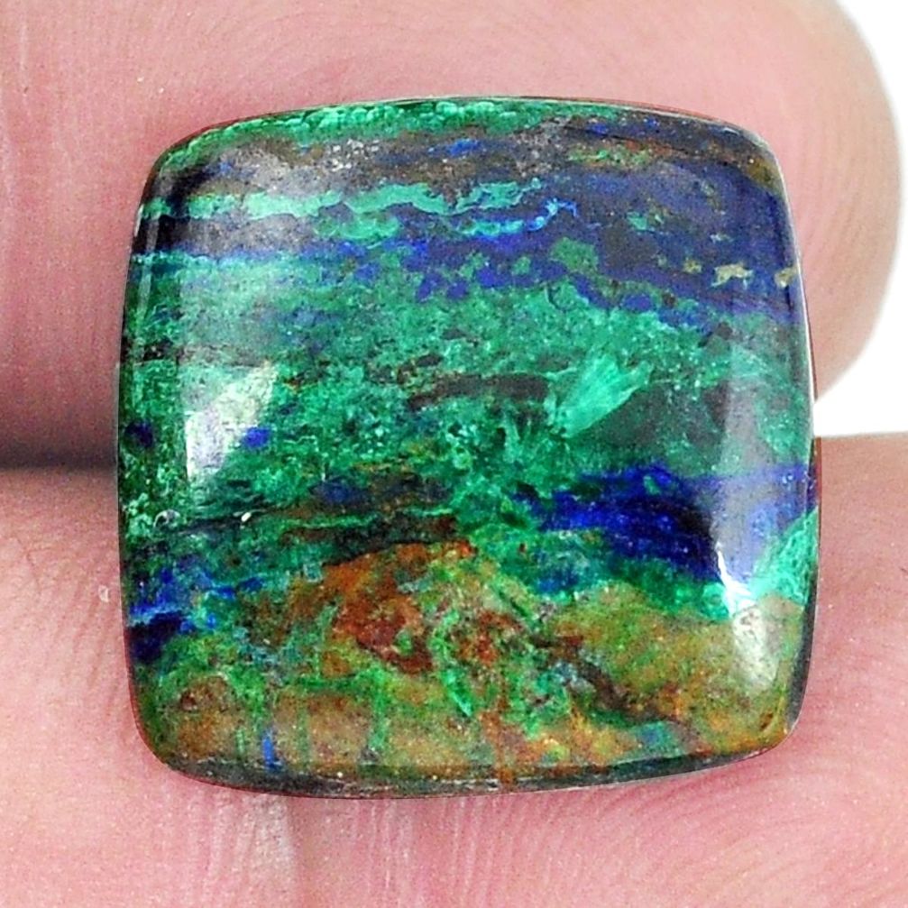 Natural 12.40cts azurite malachite green 17x17 mm cushion loose gemstone s11248