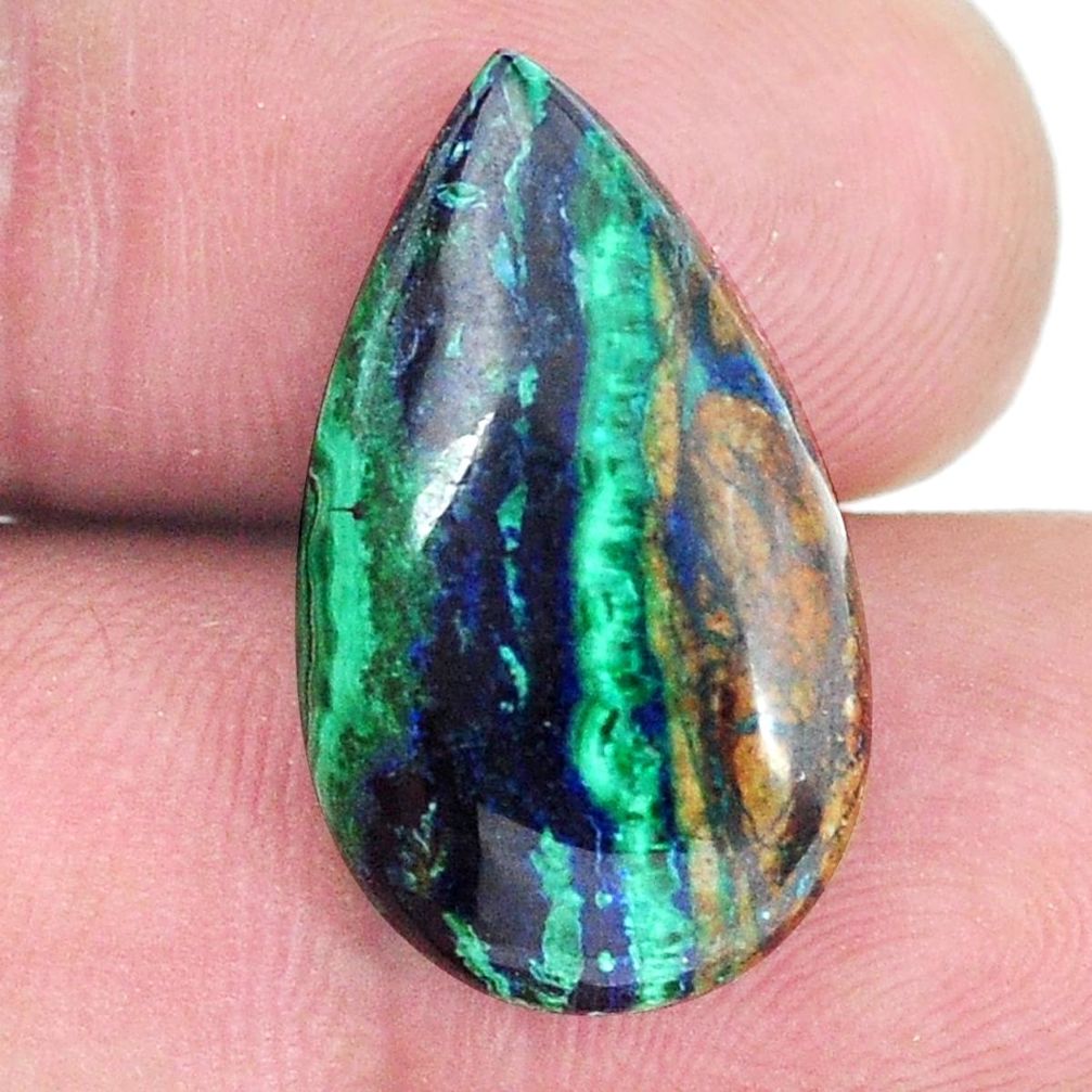 Natural 12.40cts azurite malachite green 21x12.5 mm pear loose gemstone s11252