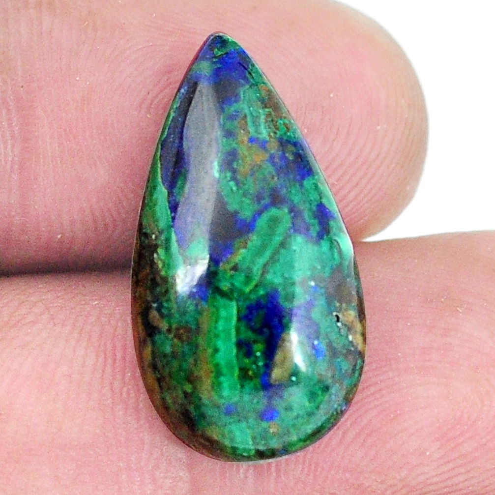 Natural 14.45cts azurite malachite green 22x11 mm pear loose gemstone s11251