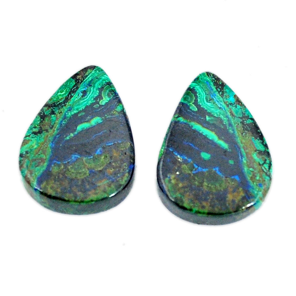 Natural 21.25cts azurite malachite green pair 19x13.5 mm loose gemstone s11238