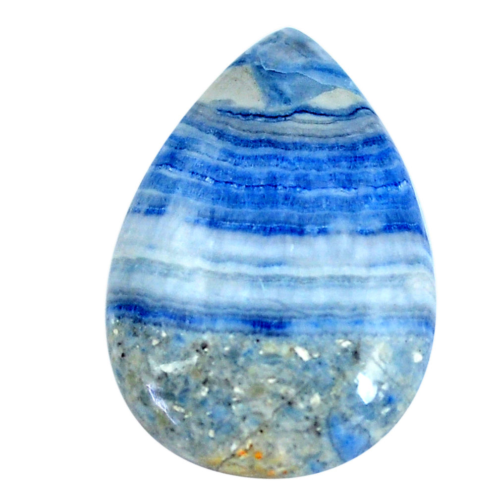 Natural 30.10cts blue quartz palm stone 31x21 mm pear loose gemstone s11380