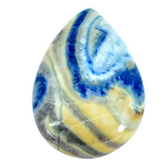 Natural 34.45cts blue quartz palm stone 32x22 mm pear loose gemstone s11375