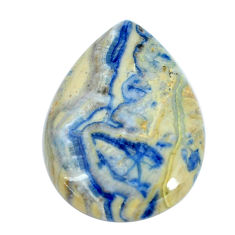 Natural 38.45cts blue quartz palm stone 36x26 mm pear loose gemstone s11372