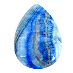 Natural 35.10cts blue quartz palm stone 37.5x26 mm pear loose gemstone s11371