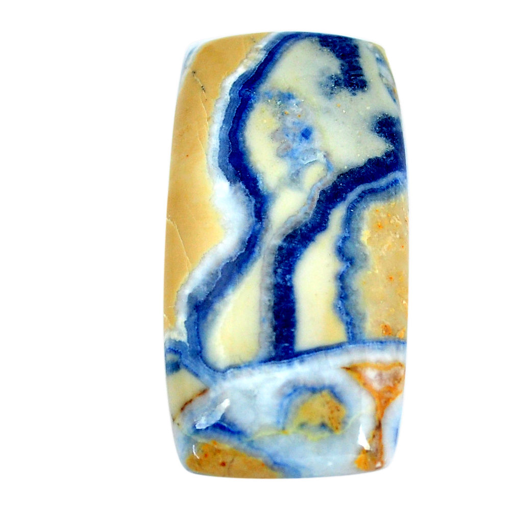 Natural 46.30cts blue quartz palm stone 40x20 mm octagan loose gemstone s11361