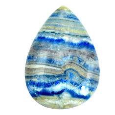 Natural 42.35cts blue quartz palm stone 40x26.5 mm pear loose gemstone s11374