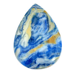 Natural 35.15cts blue quartz palm stone 40x27 mm pear loose gemstone s11373