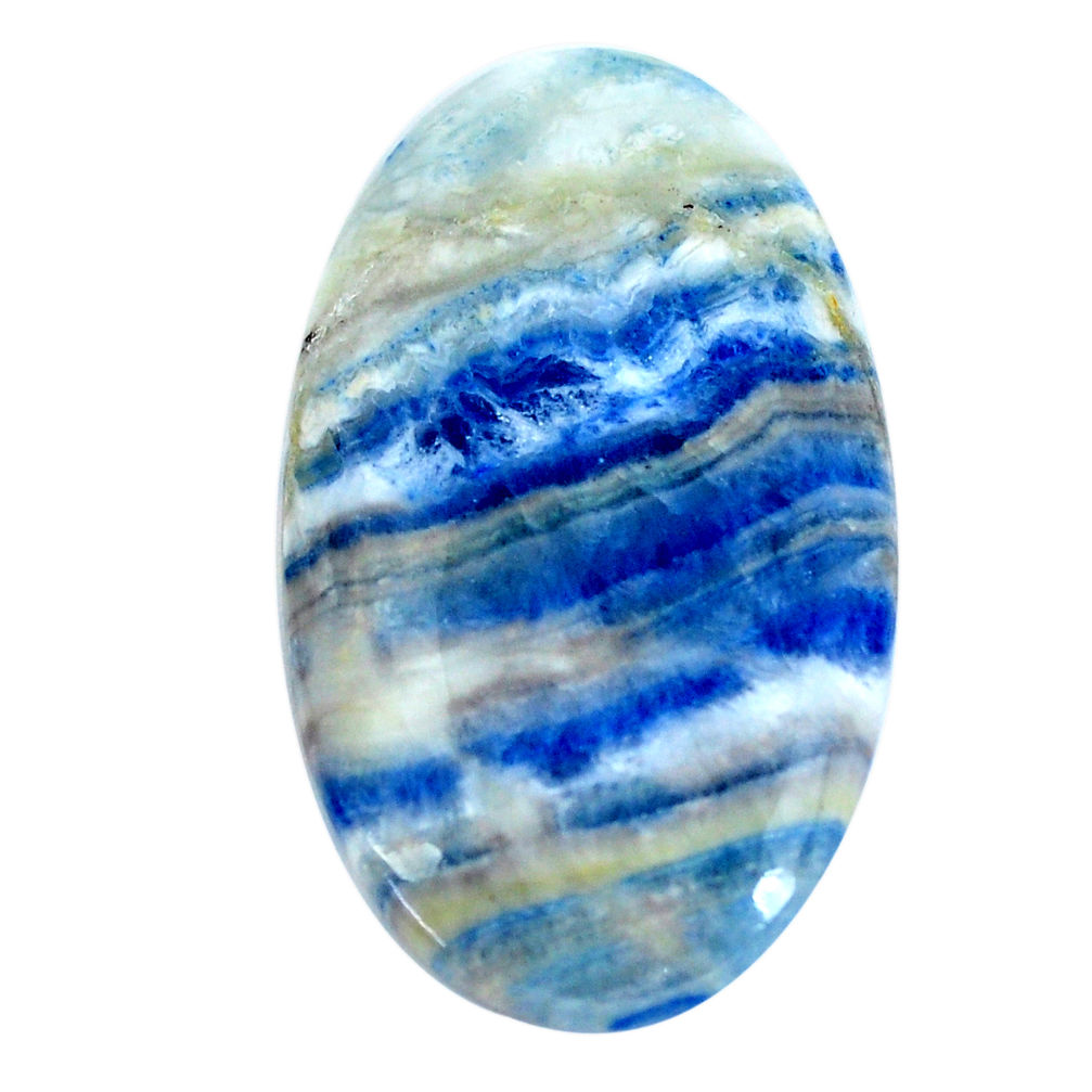 Natural 36.30cts blue quartz palm stone 42x25 mm oval loose gemstone s11364