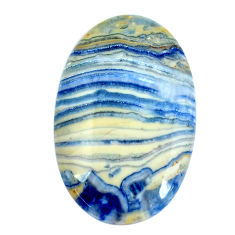 Natural 54.45cts blue quartz palm stone 44x27.5 mm oval loose gemstone s11365