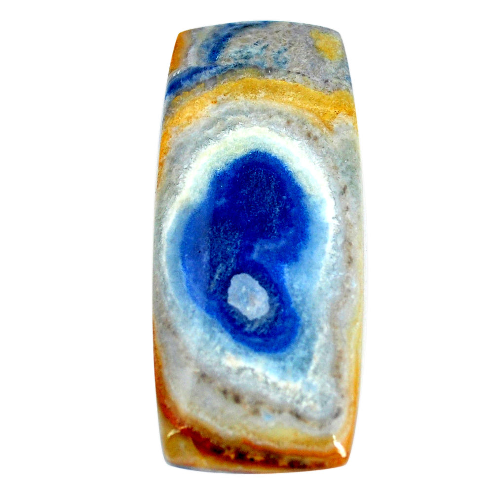 Natural 46.30cts blue quartz palm stone 48x21 mm octagan loose gemstone s11362