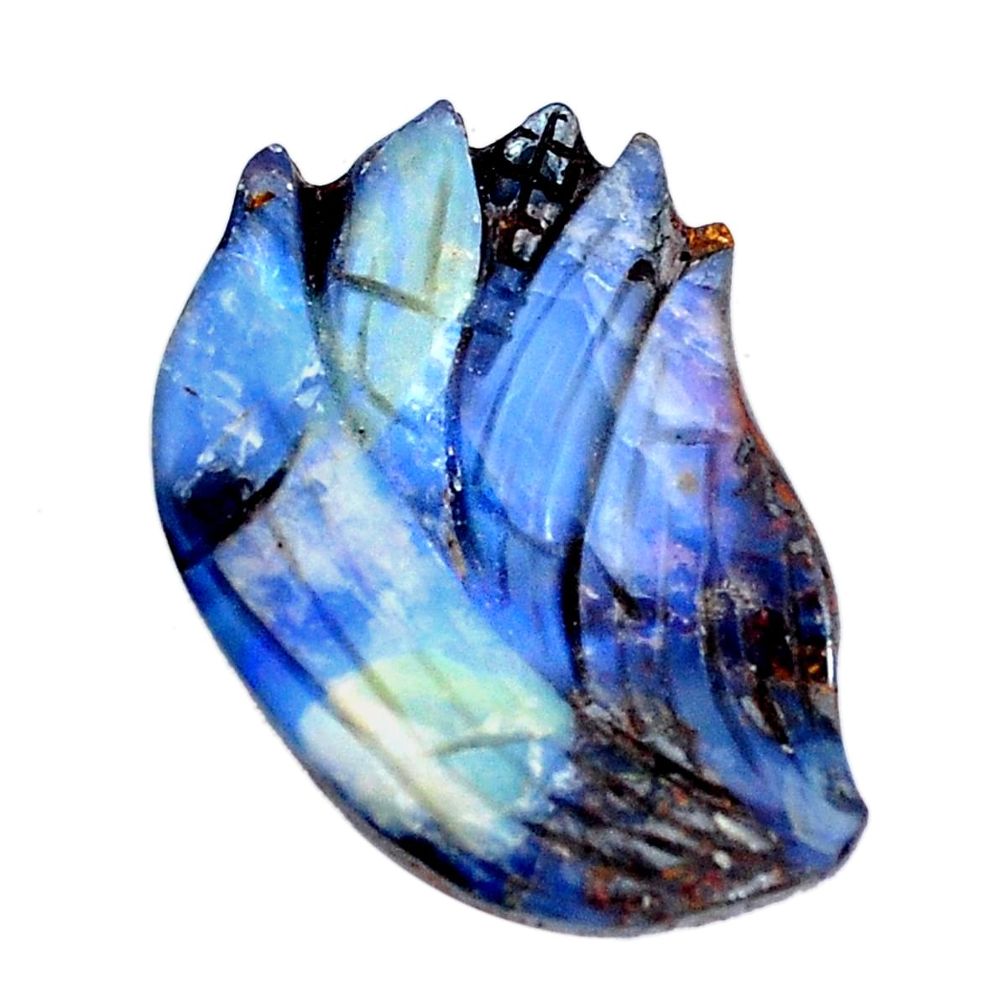 Natural 23.45cts boulder opal blue carving 27x19 mm fancy loose gemstone s10170