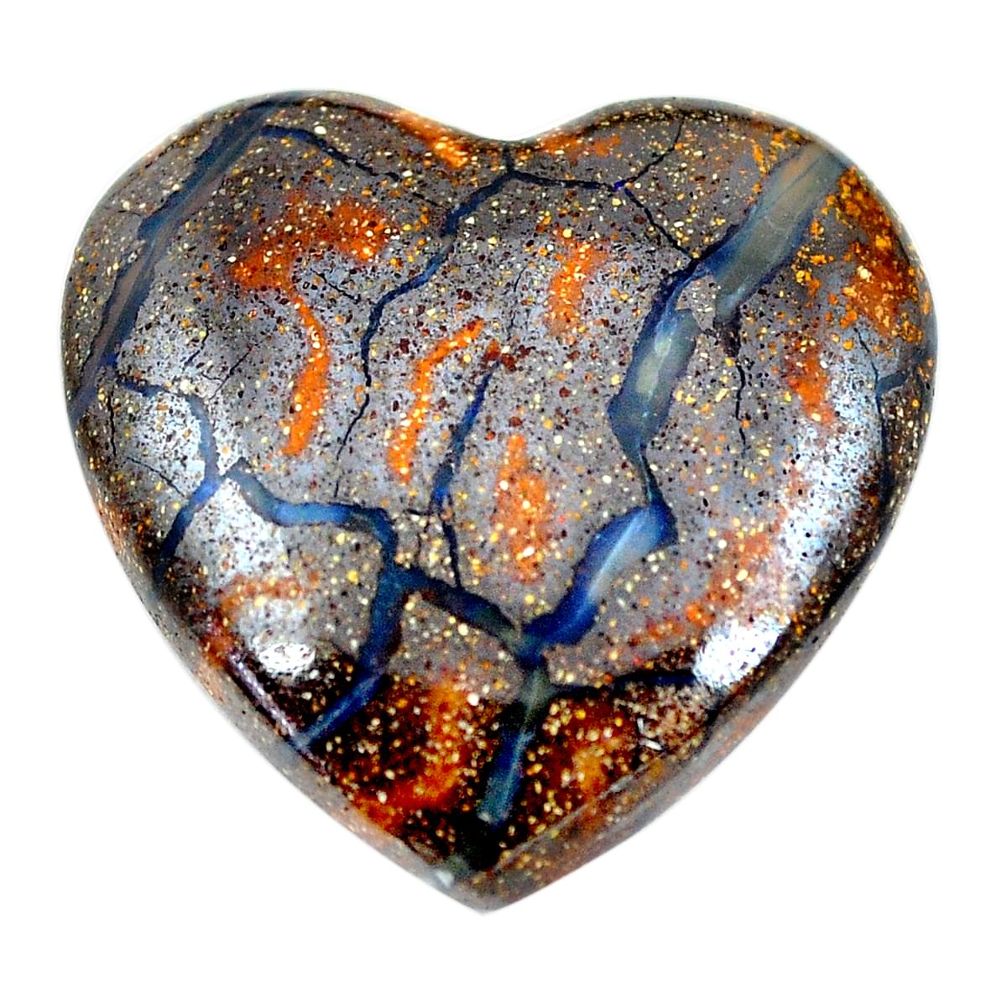 Natural 33.45cts boulder opal brown 26.5x26.5 mm heart loose gemstone s12829