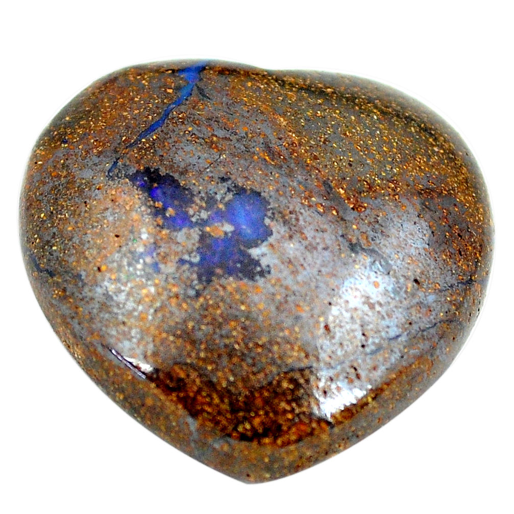 Natural 27.35cts boulder opal cabochon 22.5x23 mm heart loose gemstone s12852