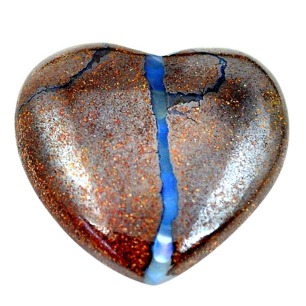 Natural 26.25cts boulder opal cabochon 23.5x24 mm heart loose gemstone s12855