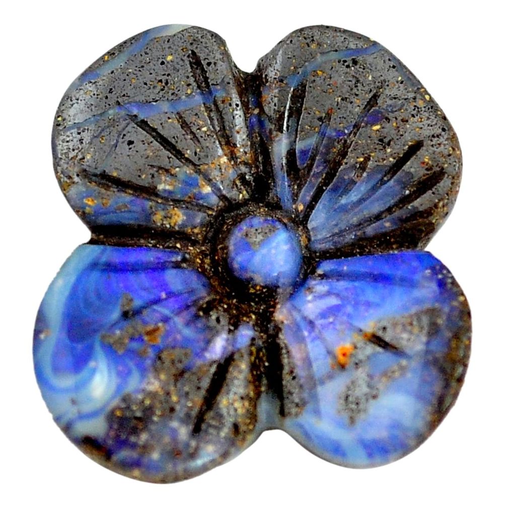 Natural 14.45cts boulder opal carving 20x18 mm flower loose gemstone s14163