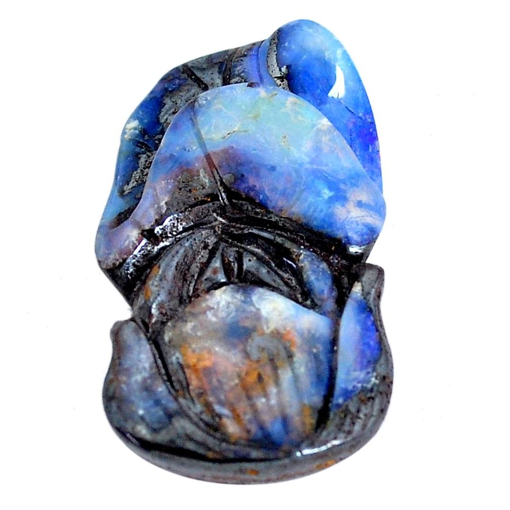 Natural 29.10cts boulder opal carving brown 30x17 mm fancy loose gemstone s10553
