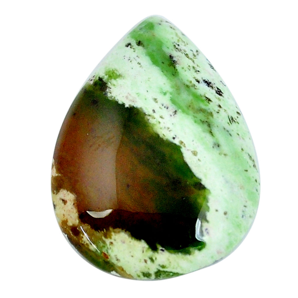 Natural 16.30cts chrome chalcedony green 28x20 mm pear loose gemstone s11309