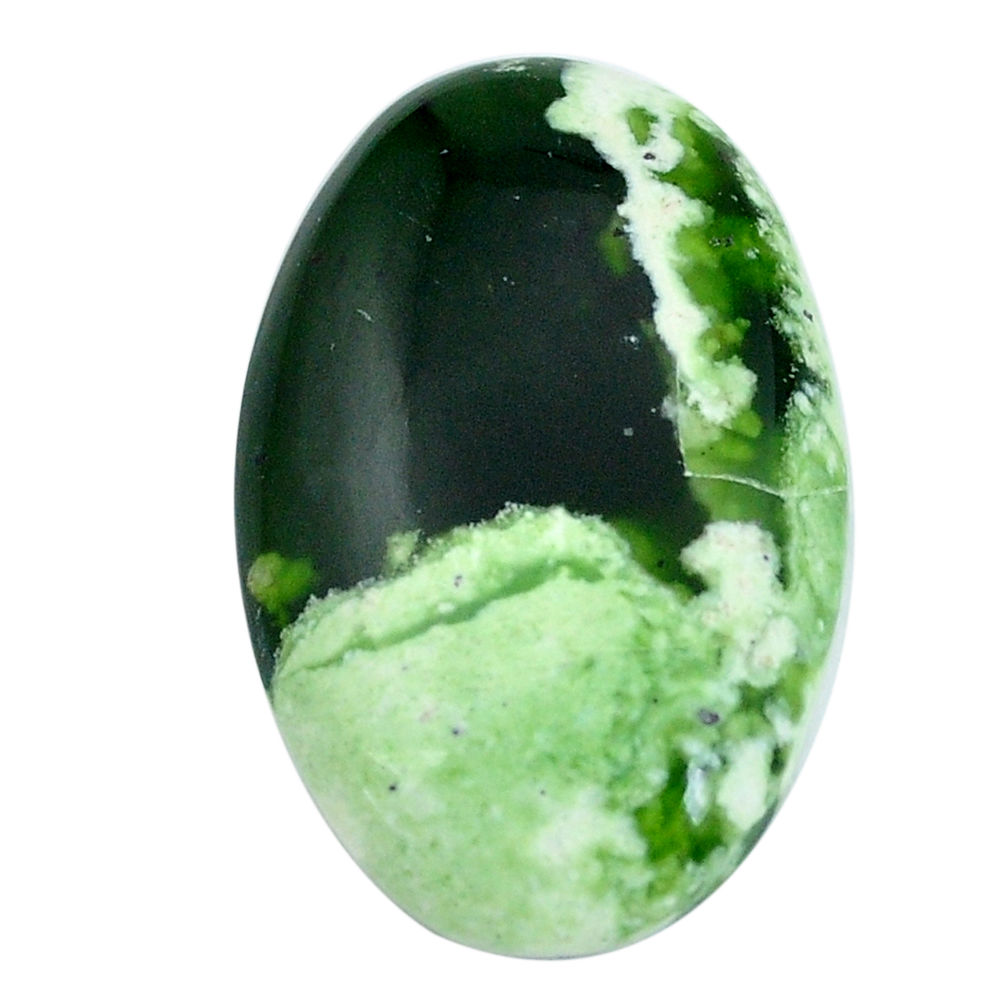 Natural 26.40cts chrome chalcedony green cabochon 31x20 mm loose gemstone s11317