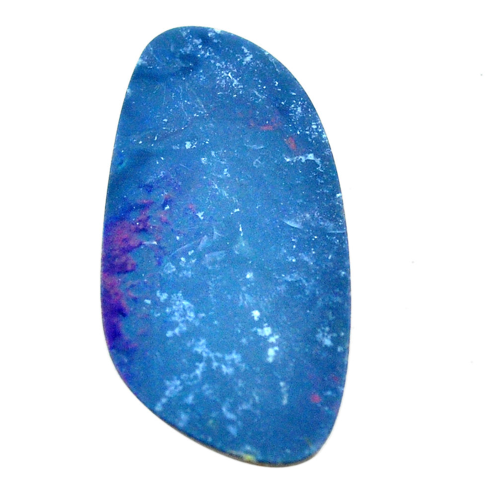 Natural 13.45cts doublet opal australian blue 31.5x16 mm loose gemstone s12523