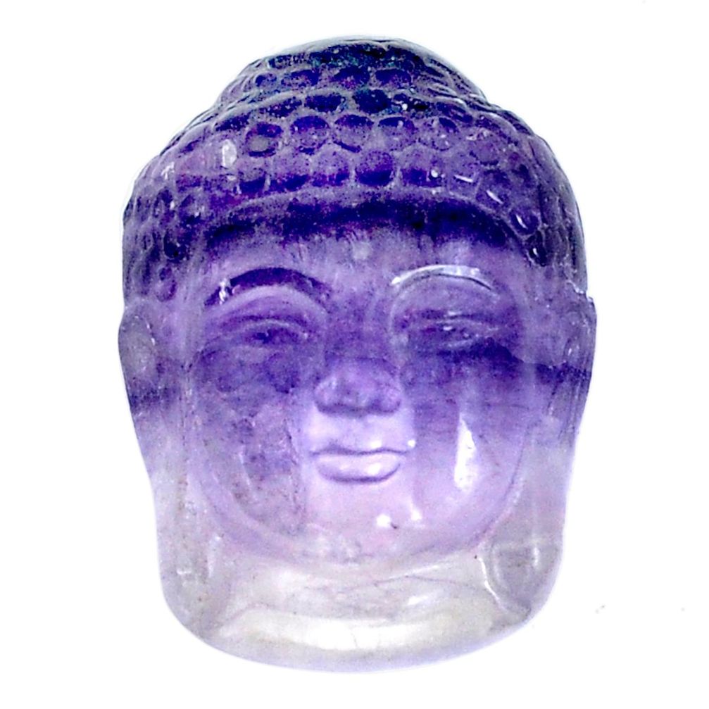 Natural 34.45cts fluorite carving 24x17 mm buddha face loose gemstone s10107