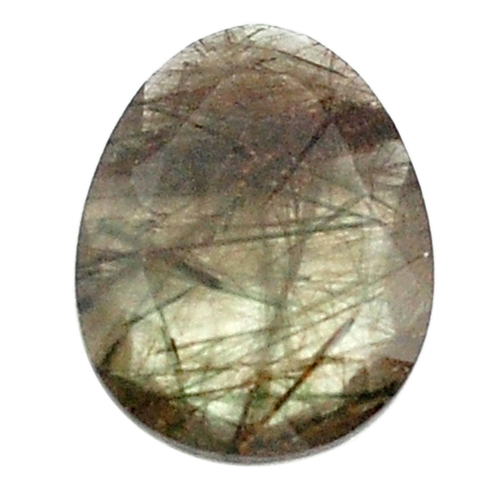 Natural 13.45cts green rutile faceted 21x16 mm oval loose gemstone s13074