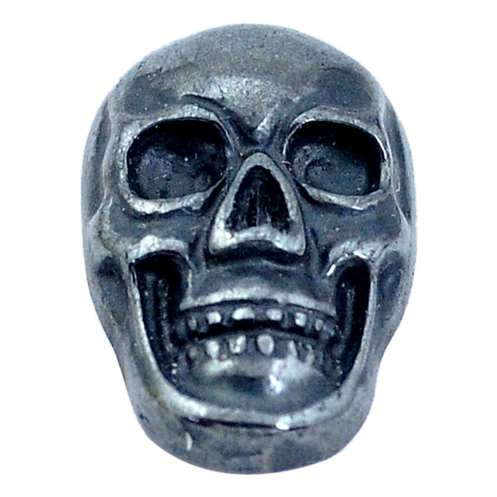 Natural 16.30cts hematite black carving 18x12 mm skull loose gemstone s10008