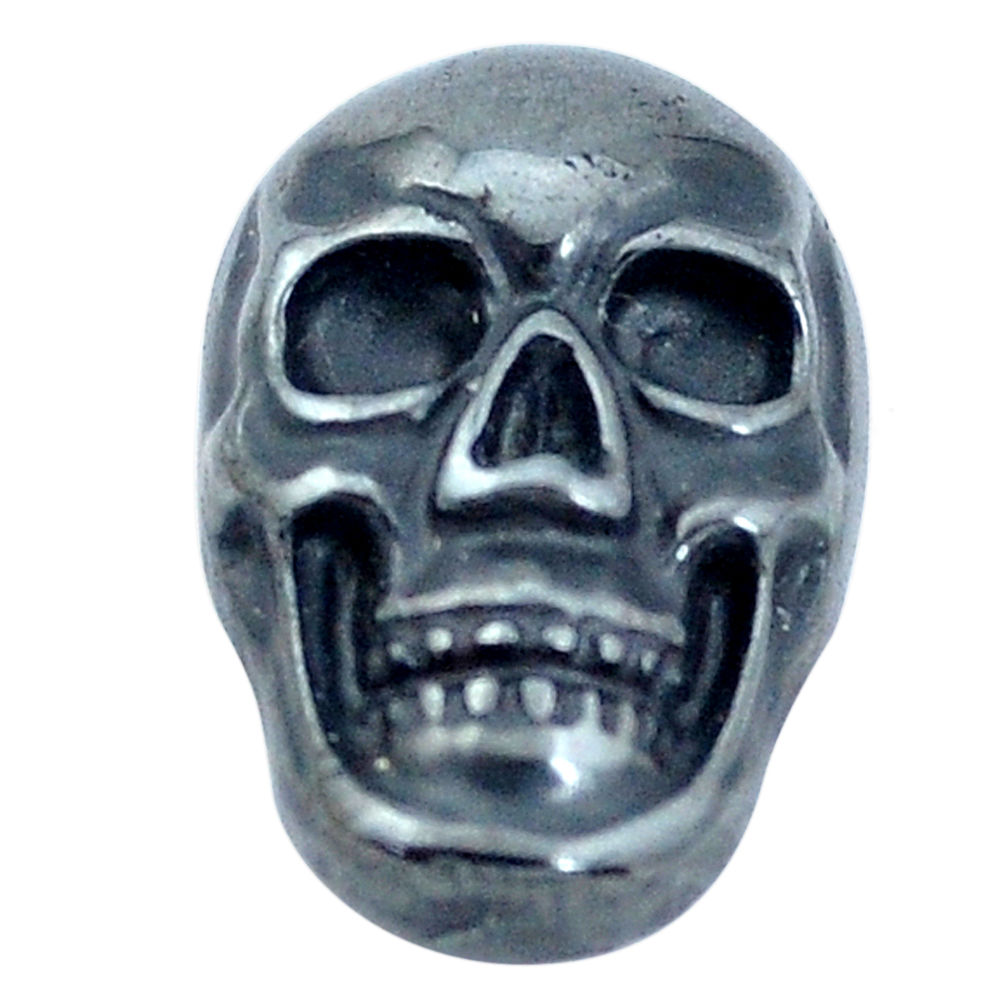 Natural 14.45cts hematite black carving 18x12 mm skull loose gemstone s10010