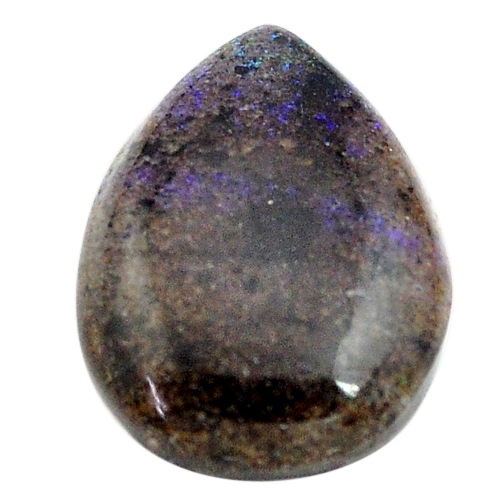 Natural 7.40cts honduran matrix opal black 18x13.5 mm pear loose gemstone s13841