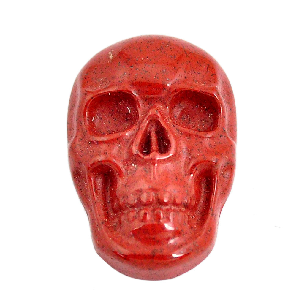Natural 15.10cts jasper red carving 24x15 mm skull face loose gemstone s13241