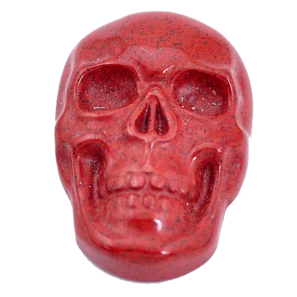 Natural 16.30cts jasper red carving 24x16 mm fancy skull loose gemstone s10002