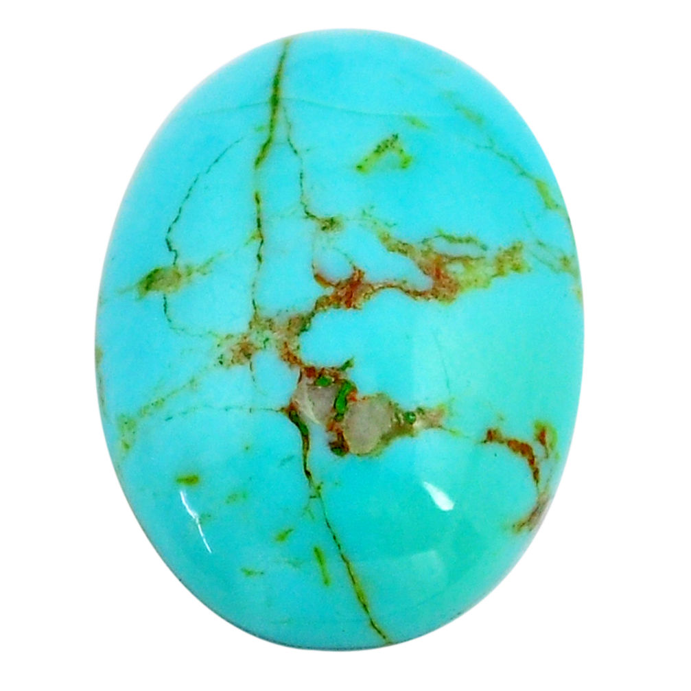 Natural 7.35cts kingman turquoise green 18x13.5 mm oval loose gemstone s14210