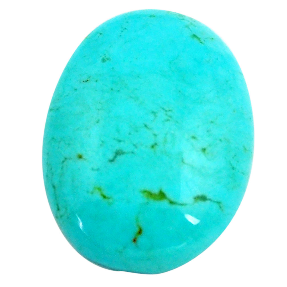 Natural 7.40cts kingman turquoise green 19x13.5 mm oval loose gemstone s14231