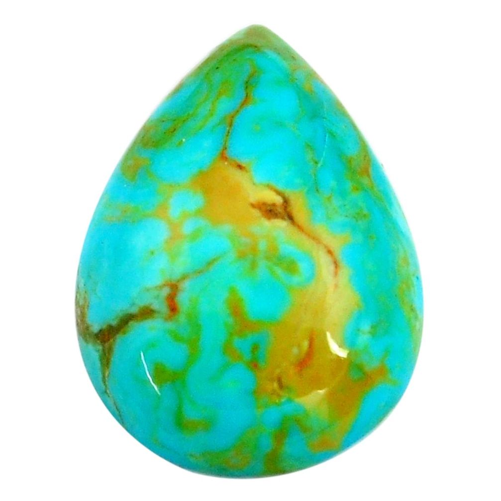 Natural 8.45cts kingman turquoise green 19x13.5 mm pear loose gemstone s14205