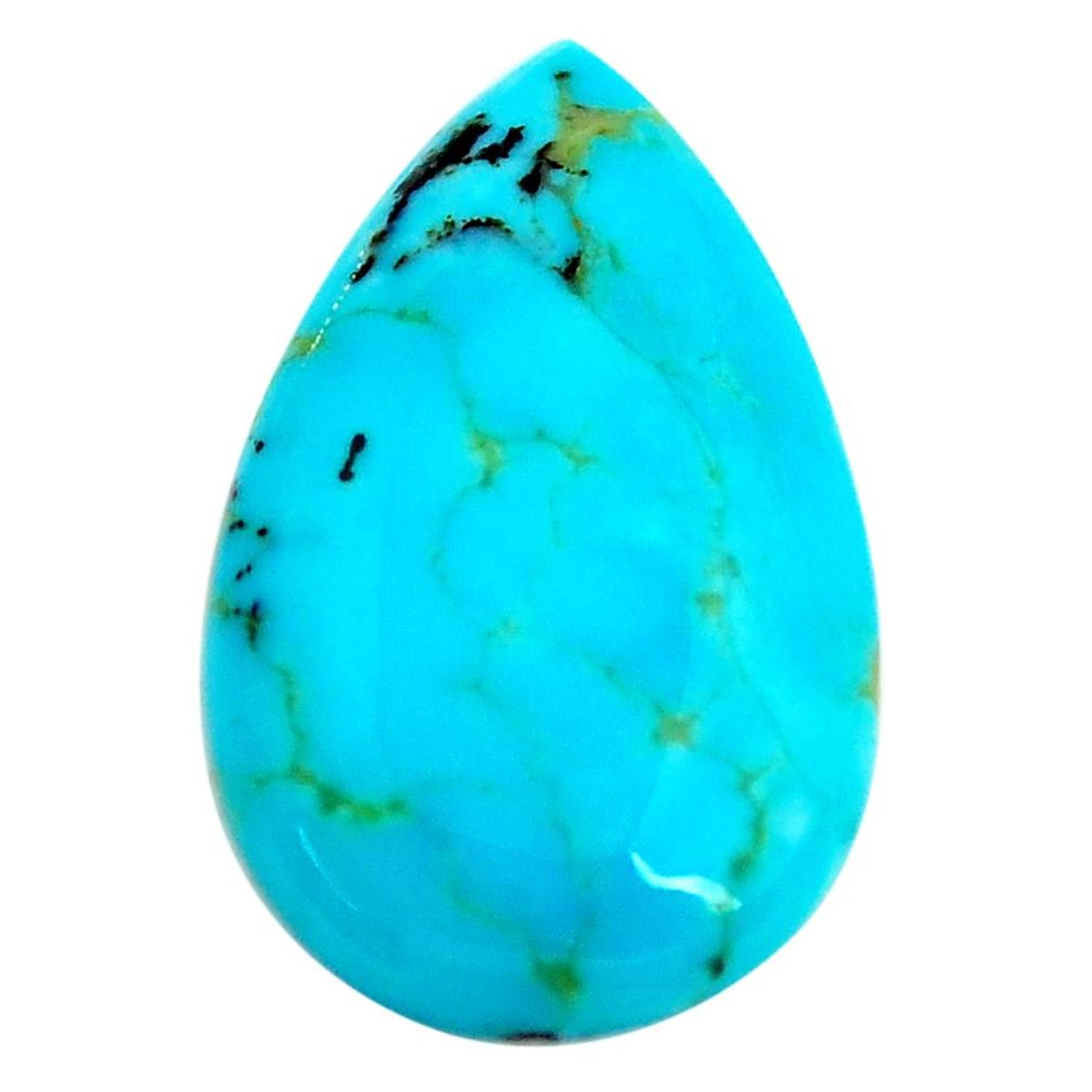 Natural 7.35cts kingman turquoise green 22x13.5 mm pear loose gemstone s14203