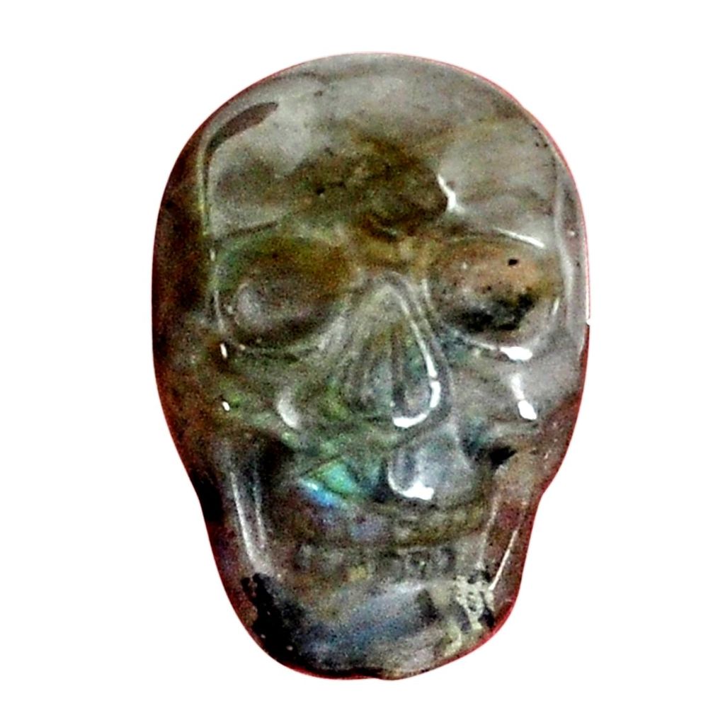 Natural 14.45cts labradorite blue carving 22x15.5 mm skull loose gemstone s9998