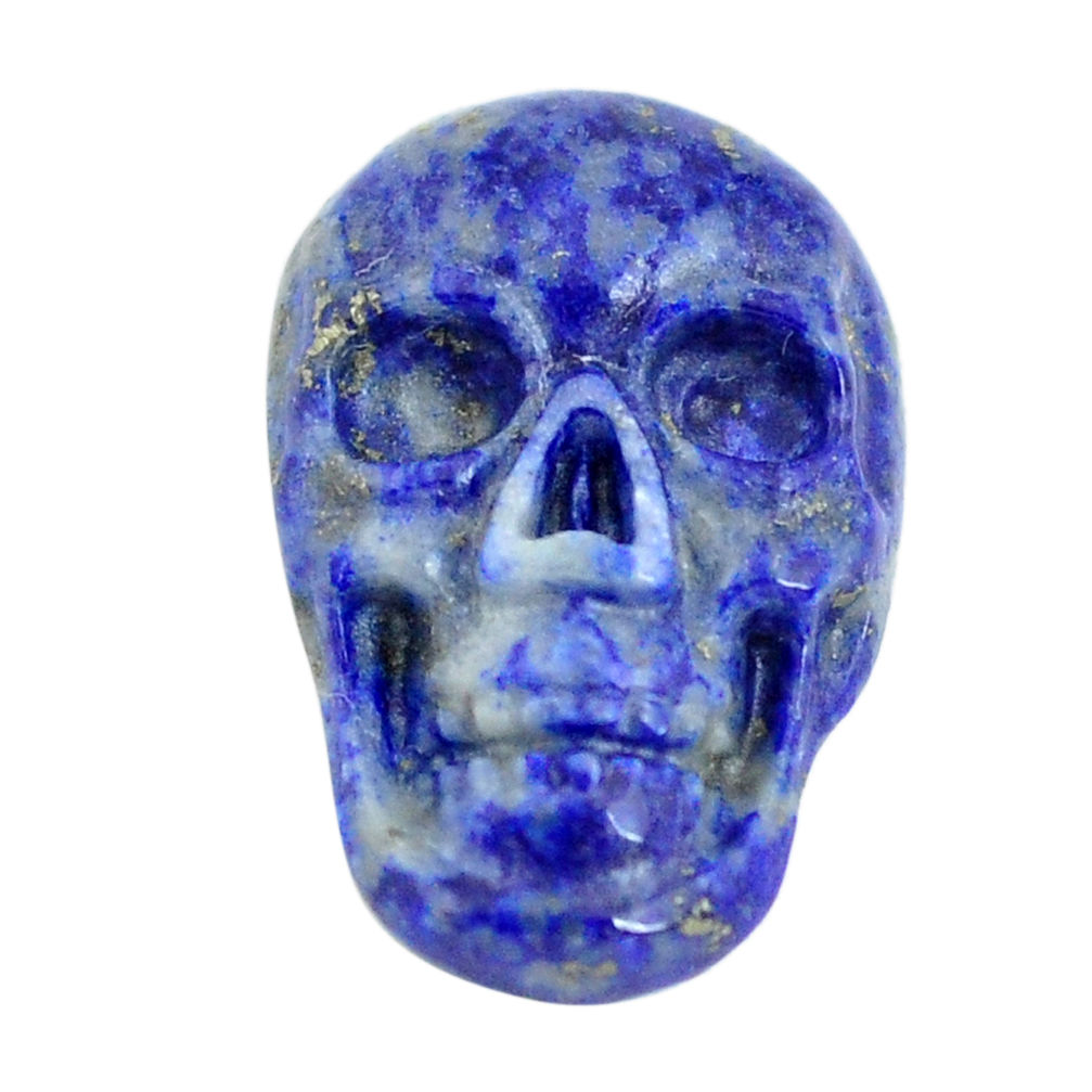 Natural 7.40cts lapis lazuli blue 17.5x12 mm skull face loose gemstone s13325