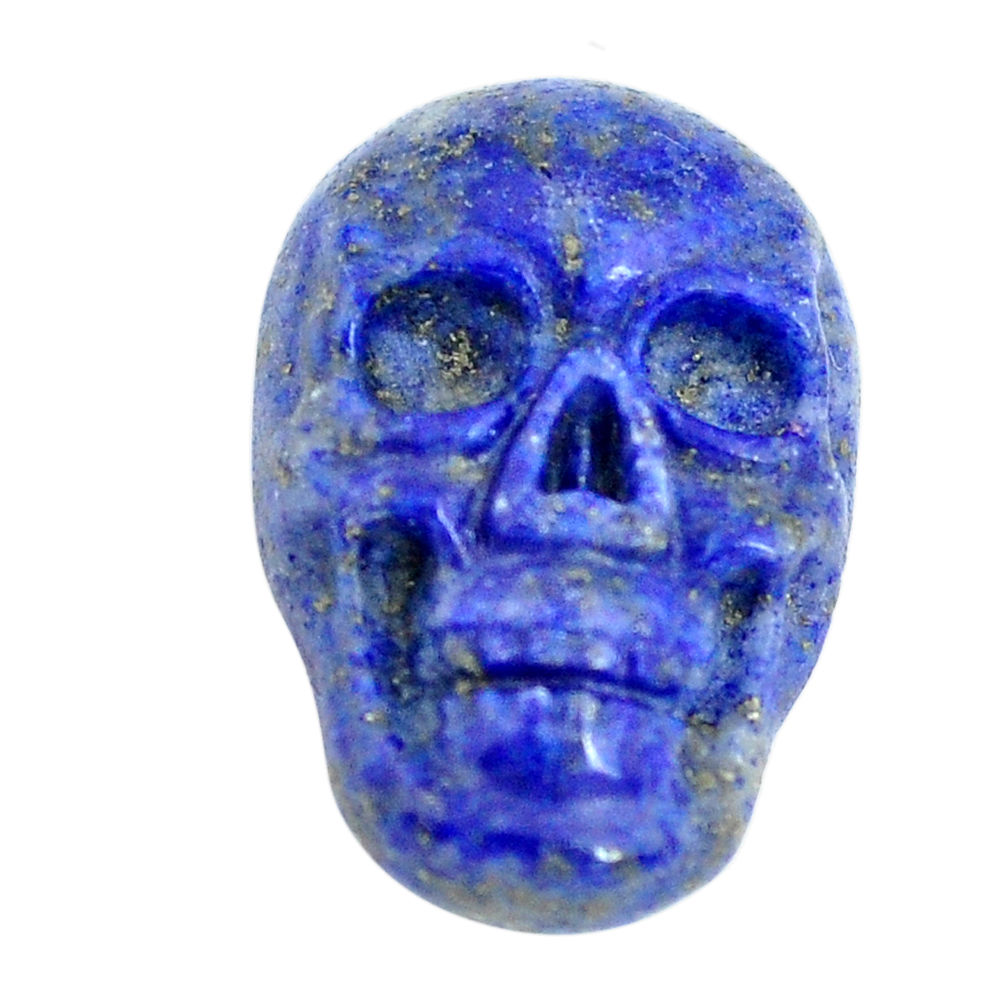 Natural 8.45cts lapis lazuli blue 17.5x12 mm skull face loose gemstone s13327