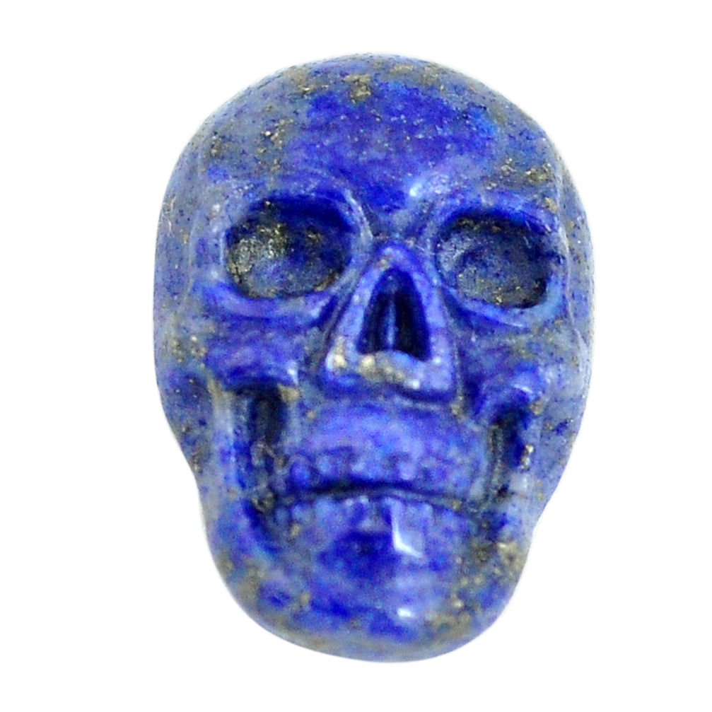 Natural 8.45cts lapis lazuli blue 17.5x12 mm skull face loose gemstone s13328