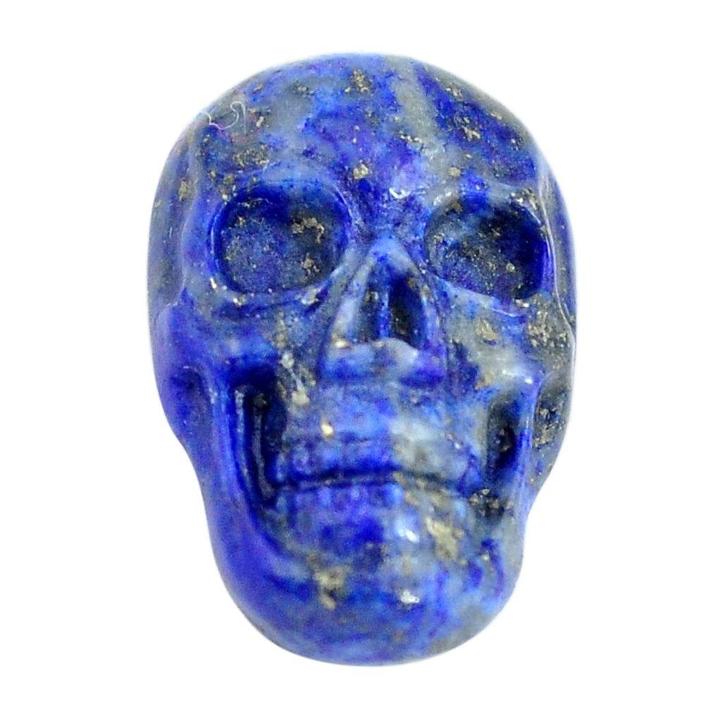 Natural 8.15cts lapis lazuli blue 18x12 mm skull face loose gemstone s13323