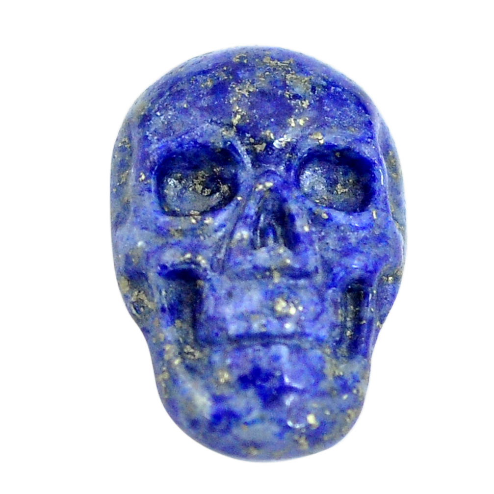 Natural 8.35cts lapis lazuli blue 18x12 mm skull face loose gemstone s13329